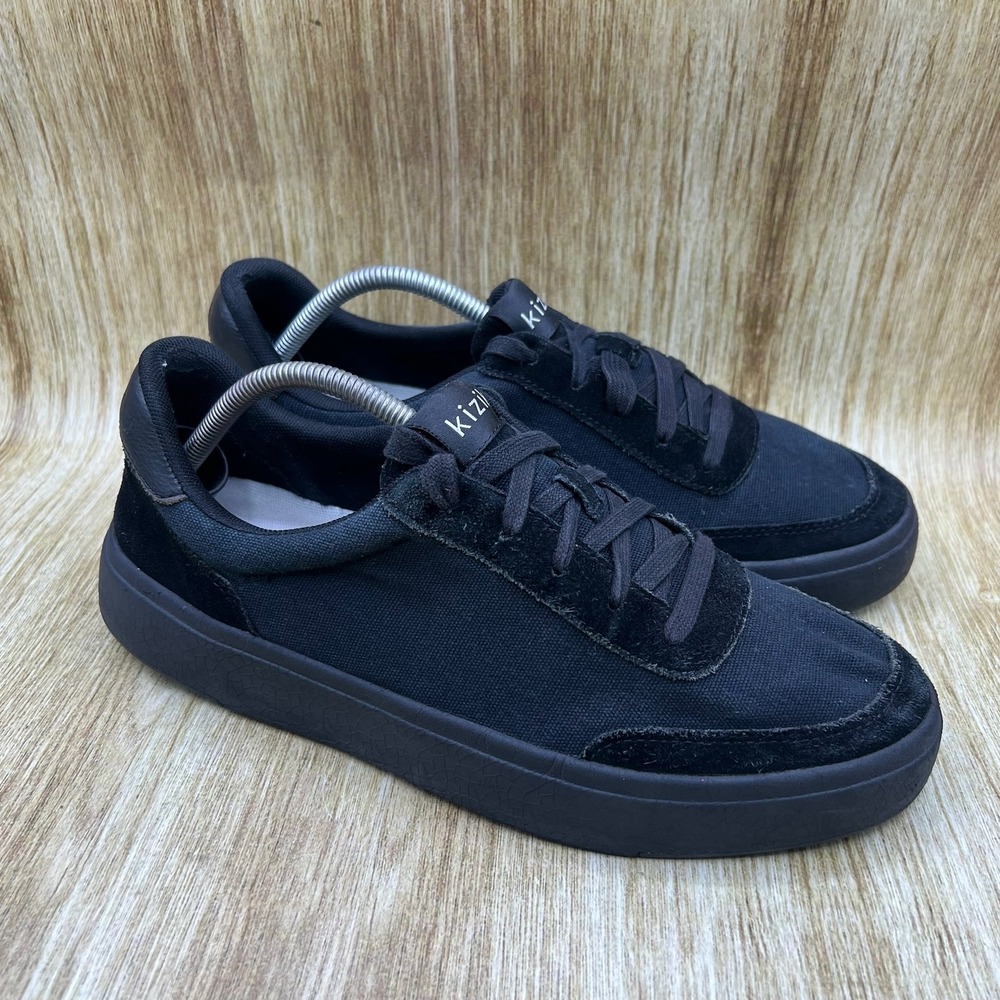 Kizik Prague Sneakers Men's 10.5 Black Hands-Free Canvas Suede‎ Low Top Shoes